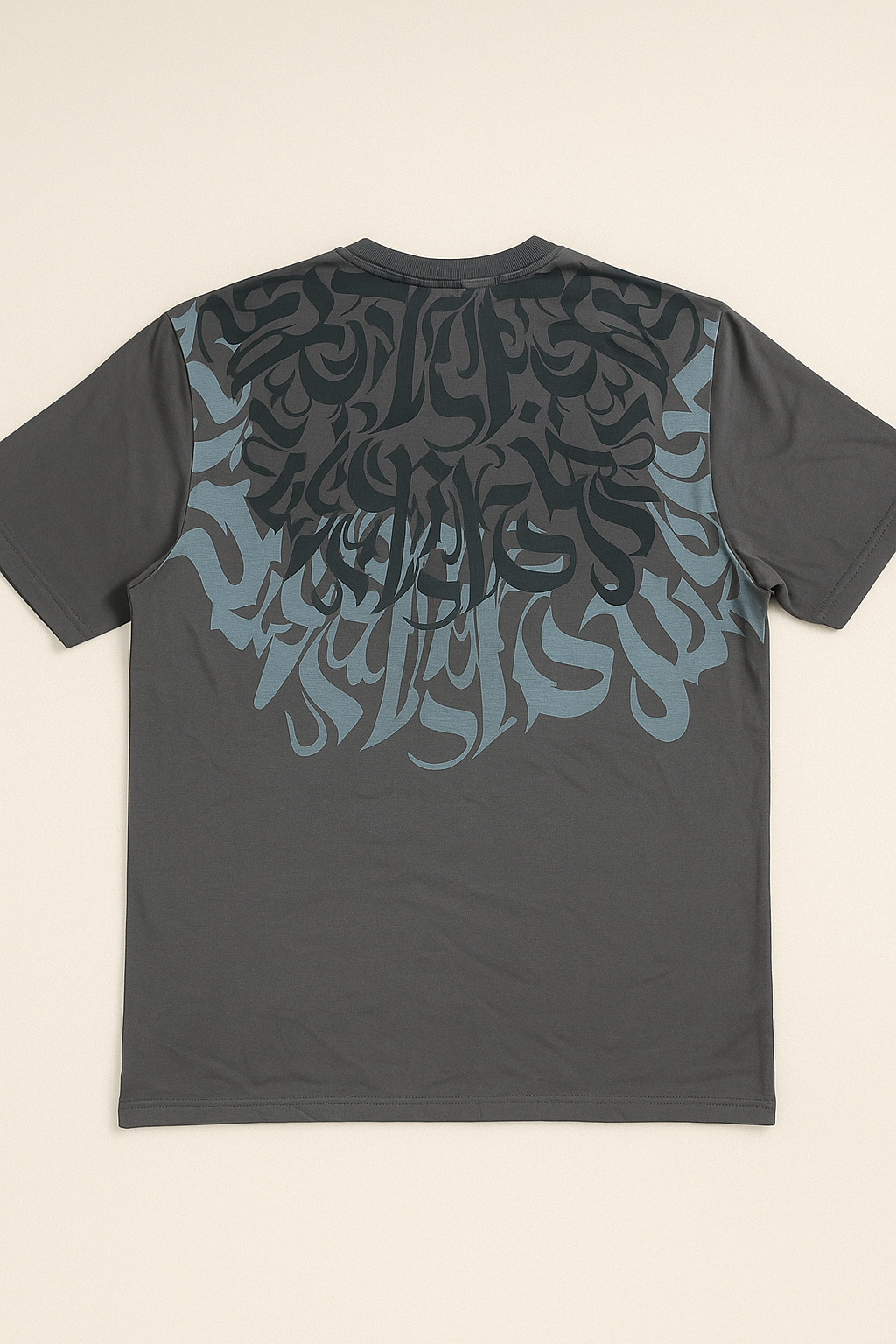 Grey calligraphy T-shirt
