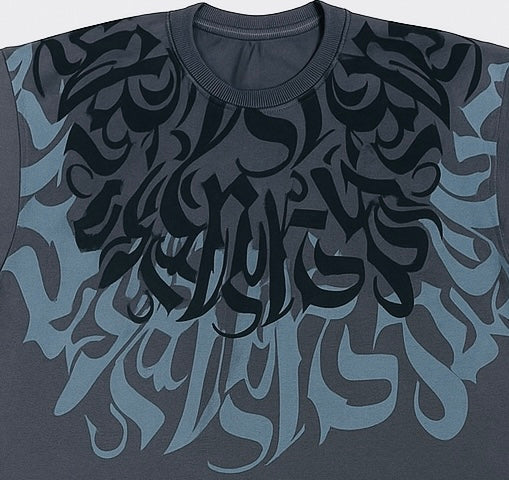 Grey calligraphy T-shirt