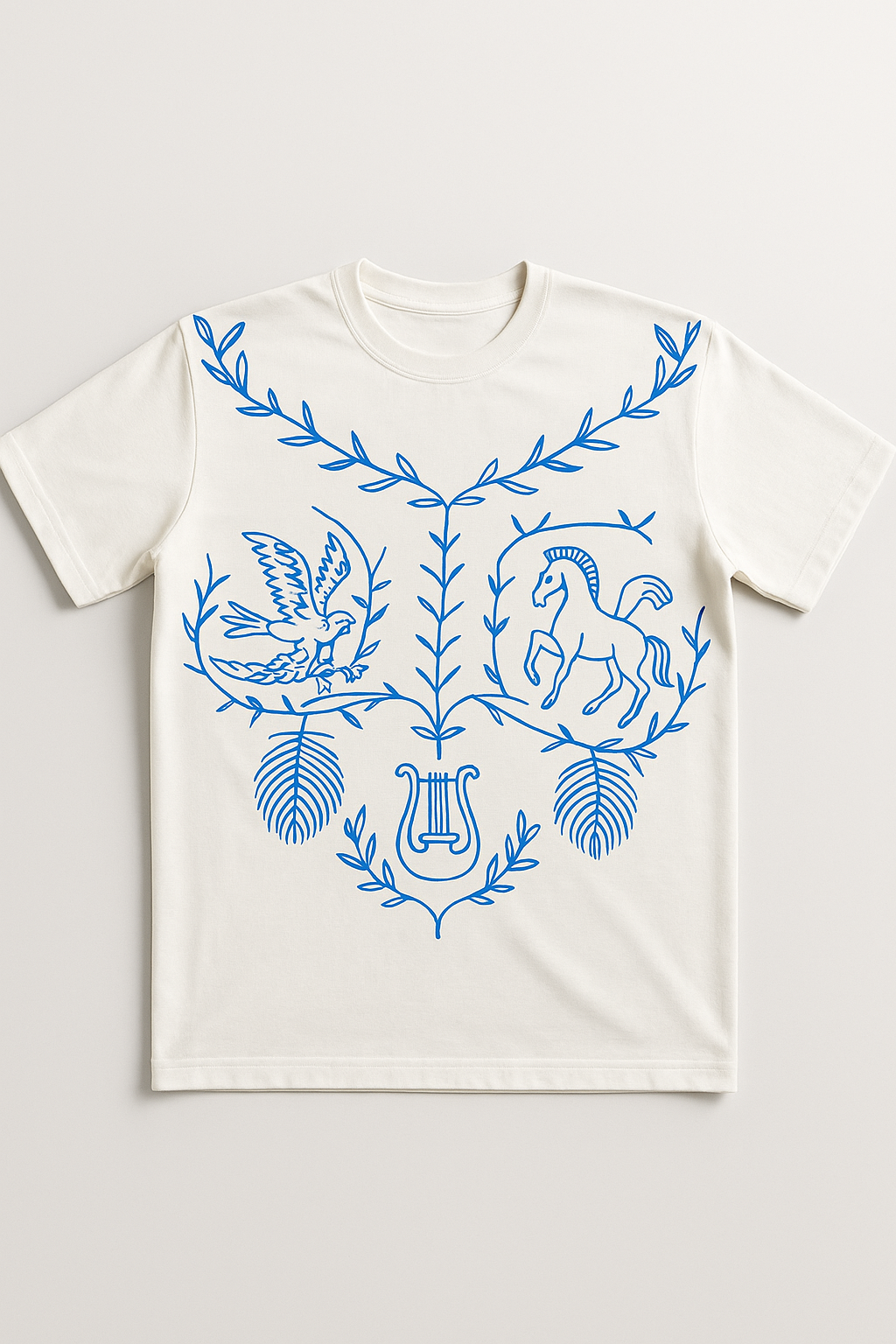 Blue Print Eagle and Horse T-shirt