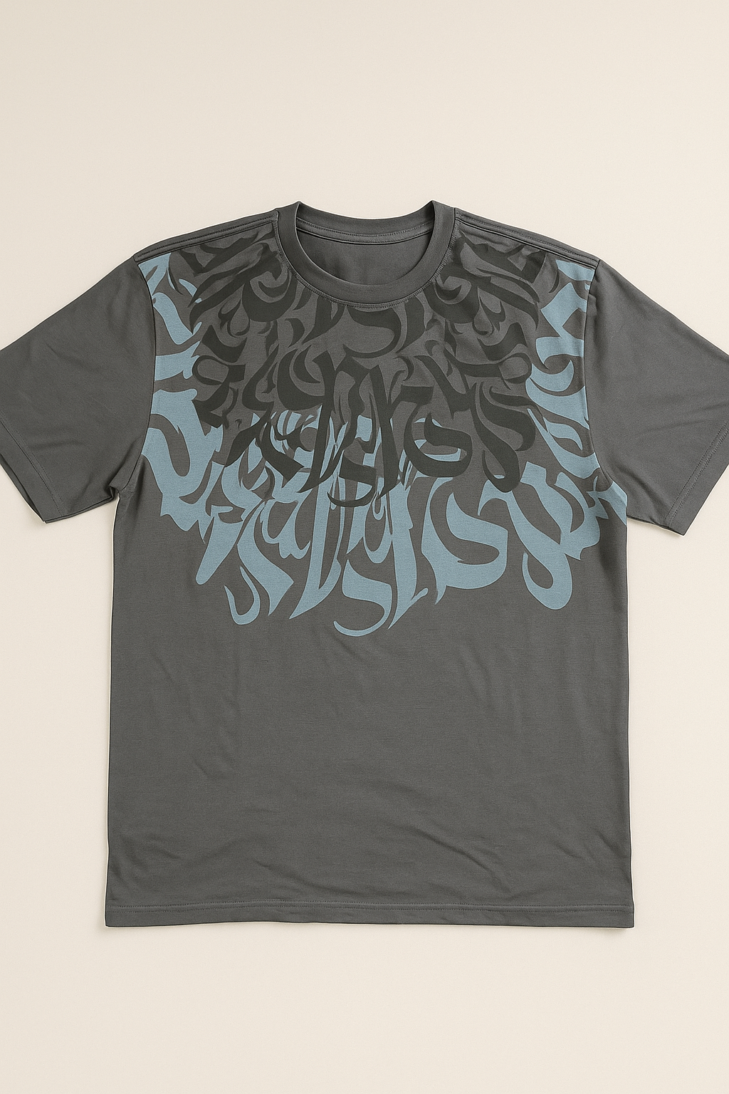 Grey calligraphy T-shirt