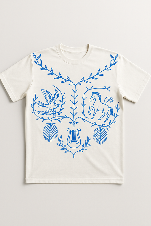Blue Print Eagle and Horse T-shirt
